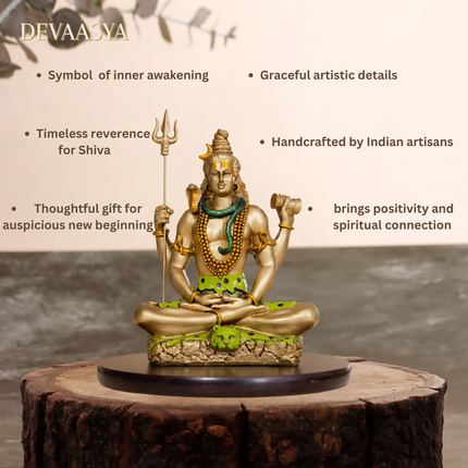 Lord Shiva Dhyan Mudra Idol – 6 Inch | Spiritual Statue for Meditation & Positivity