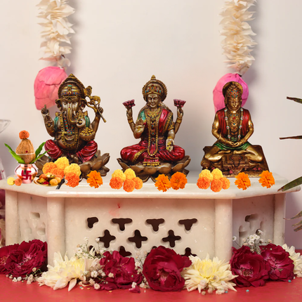 Antique Finish Ganesh, Lakshmi & Hanuman Ji Idol Combo (4 Inch) – Vastu Trio for Prosperity, Wisdom & Protection