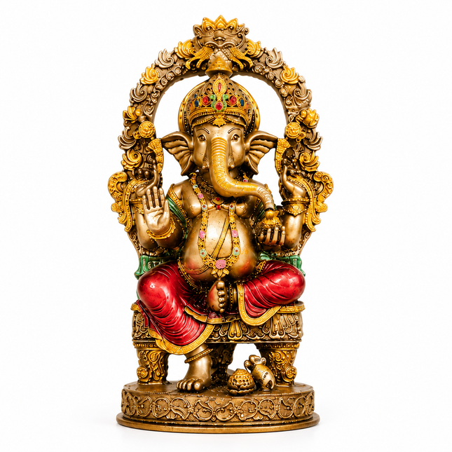 Antique Rustic Lord Ganesha Idol – 10 Inch | Handcrafted for Pooja & Home Decor