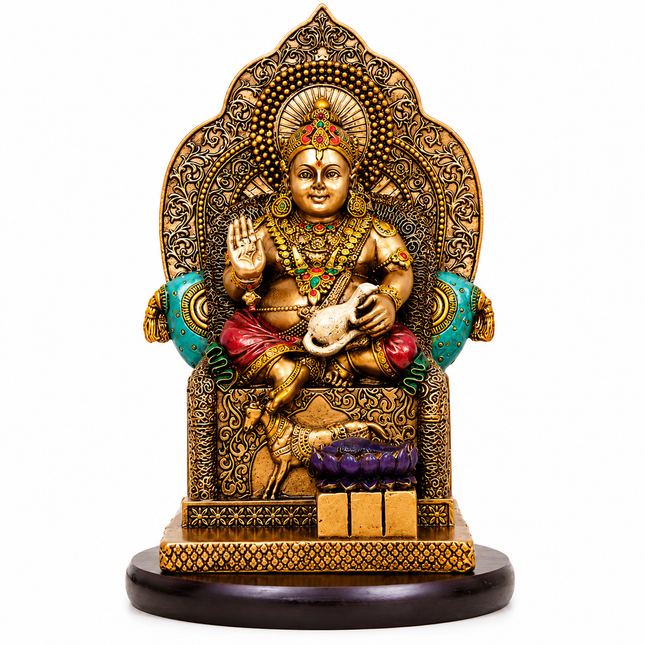 Antique Finish Lord Kuber Ji Idol – 8 Inch | Handcrafted for Wealth & Home Decor