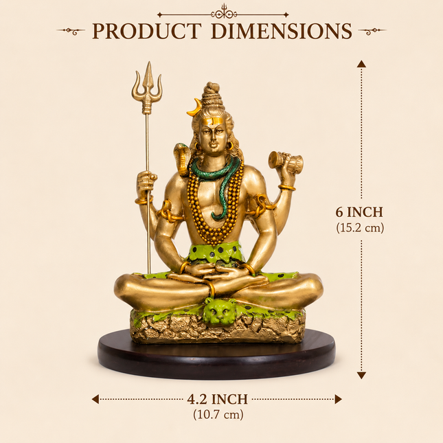 Lord Shiva Dhyan Mudra Idol – 6 Inch | Spiritual Statue for Meditation & Positivity